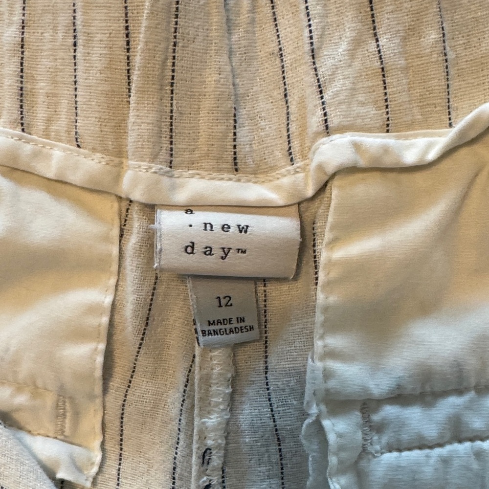 a new day Cream Pinstripe Wide Leg Pants - Picture 2 of 3